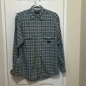 Bossini plaid shirt  shades  blue  green long sleeves100% Cotton Sz S